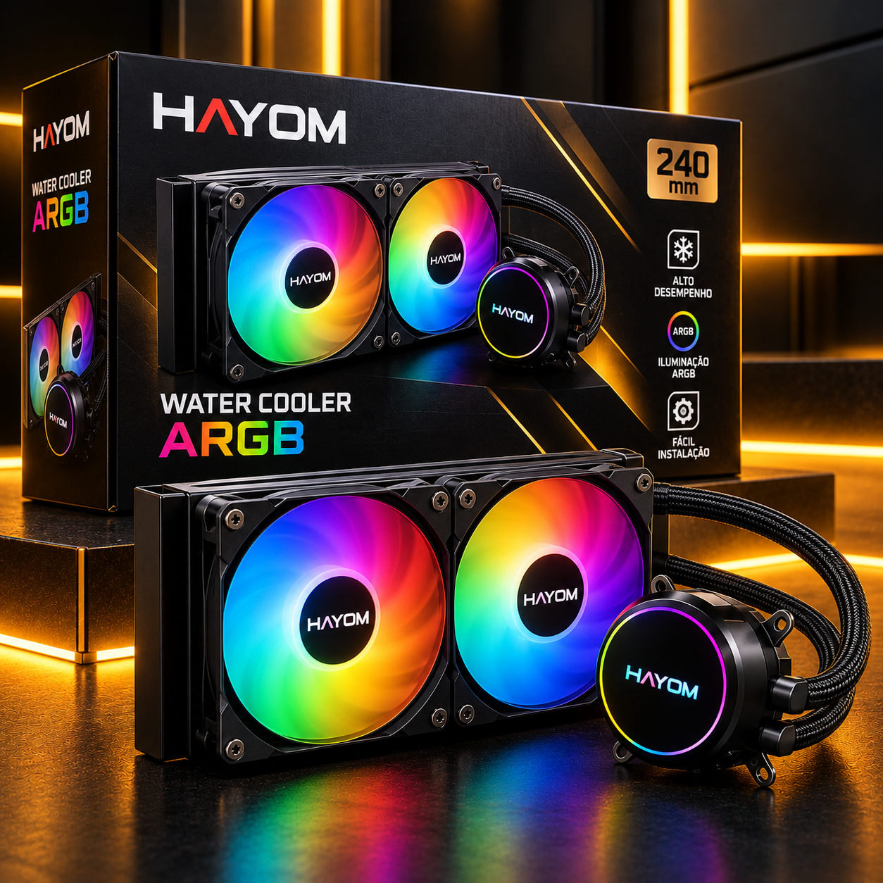 Water Cooler Hayom 240mm RGB